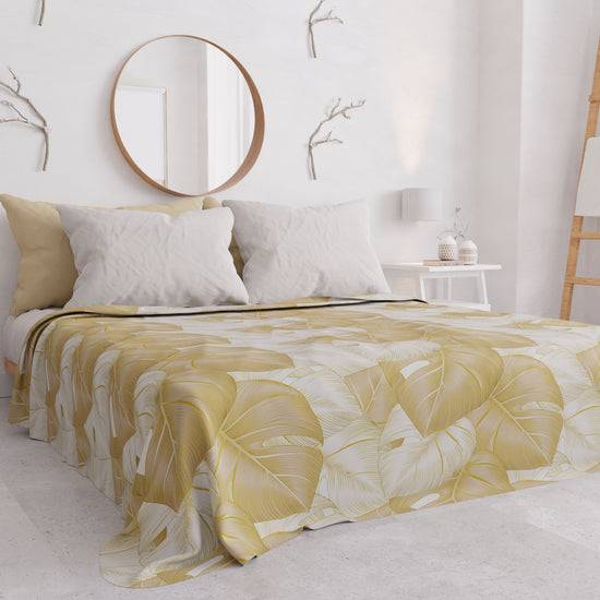 PETTI Copriletto Estivo, Coperta Leggera, Lenzuola Copriletto, Tropical Tortora e Oro Nuovi prodotti