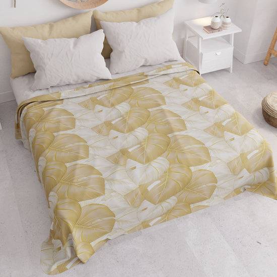 PETTI Copriletto Estivo, Coperta Leggera, Lenzuola Copriletto, Tropical Tortora e Oro Nuovi prodotti