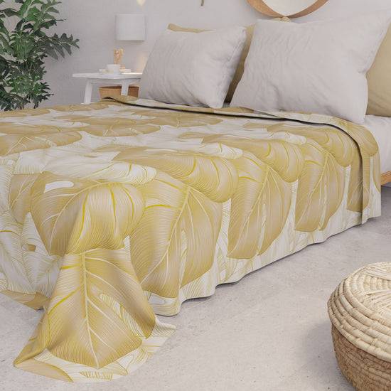 PETTI Copriletto Estivo, Coperta Leggera, Lenzuola Copriletto, Tropical Tortora e Oro Nuovi prodotti