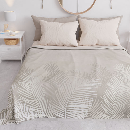 PETTI Copriletto Estivo, Coperta Leggera, Lenzuola Copriletto, Foglia Tortora