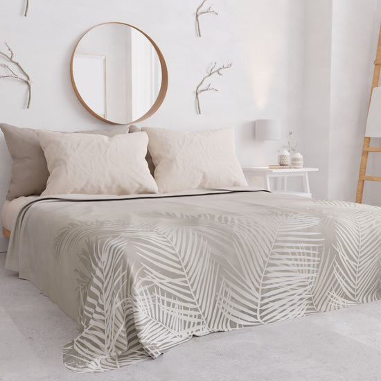PETTI Copriletto Estivo, Coperta Leggera, Lenzuola Copriletto, Foglia Tortora Fino Al -60%