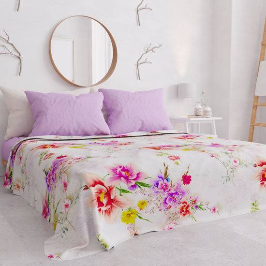PETTI Copriletto Estivo, Coperta Leggera, Lenzuola Copriletto, Spring Bianco Presa