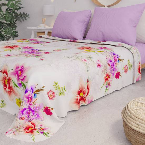 PETTI Copriletto Estivo, Coperta Leggera, Lenzuola Copriletto, Spring Bianco Presa