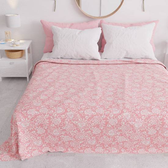 PETTI Copriletto Estivo, Coperta Leggera, Lenzuola Copriletto, Pizzo Rosa
