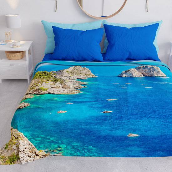 PETTI Copriletto Estivo, Coperta Leggera, Lenzuola Copriletto Marino