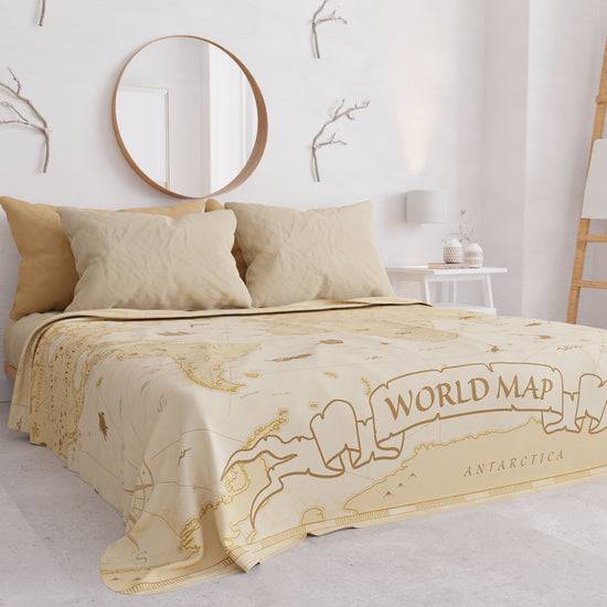 PETTI Copriletto Estivo, Coperta Leggera, Lenzuola Copriletto, World Beige Nuova