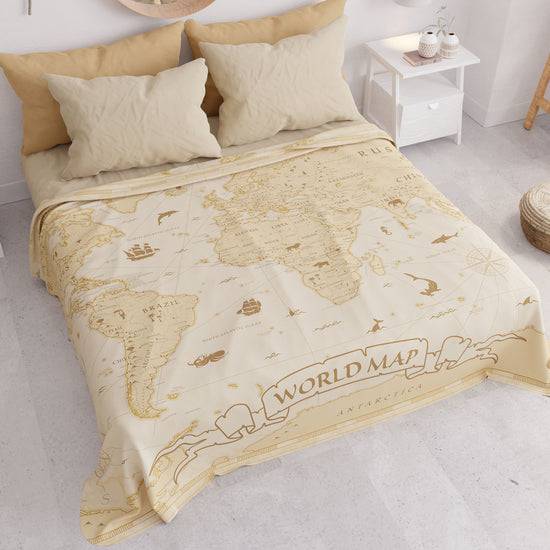 PETTI Copriletto Estivo, Coperta Leggera, Lenzuola Copriletto, World Beige Nuova
