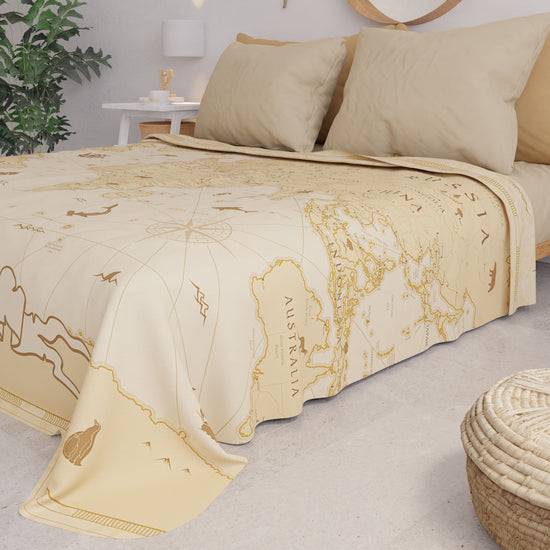 PETTI Copriletto Estivo, Coperta Leggera, Lenzuola Copriletto, World Beige Nuova