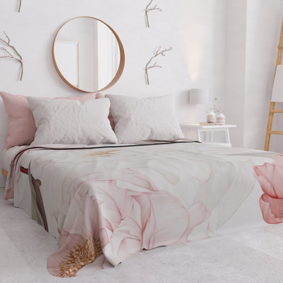 PETTI Copriletto Estivo, Coperta Leggera, Lenzuola Copriletto Peonia Moda