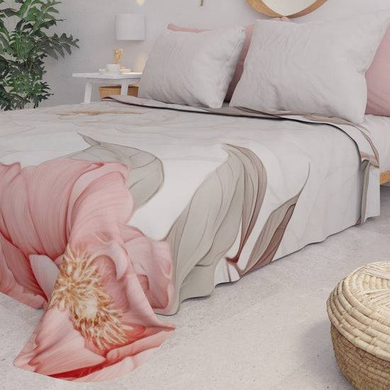 PETTI Copriletto Estivo, Coperta Leggera, Lenzuola Copriletto Peonia Moda