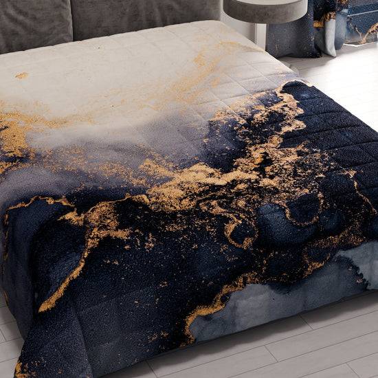 PETTI Trapuntino Copriletto Primaverile Autunnale in Stampa Digitale Marble Blu Pezzi Unici