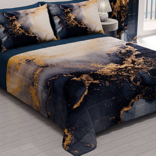PETTI Trapuntino Copriletto Primaverile Autunnale in Stampa Digitale Marble Blu Pezzi Unici