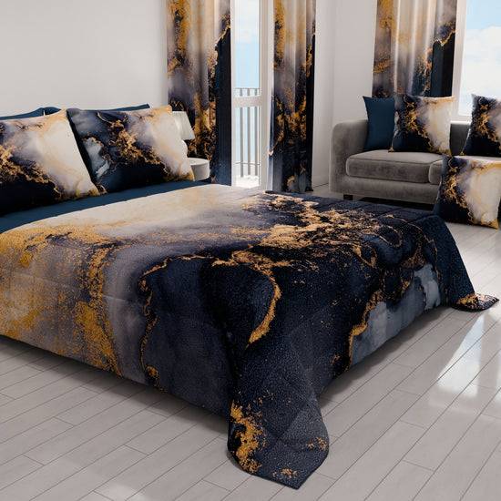 PETTI Trapuntino Copriletto Primaverile Autunnale in Stampa Digitale Marble Blu Pezzi Unici