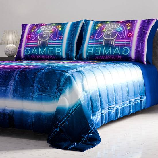 PETTI Trapuntino Copriletto Primaverile Autunnale in Stampa Digitale Gamer Prezzo Ridotto