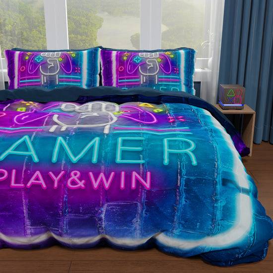 PETTI Copripiumino Matrimoniale, Singolo, Una Piazza e Mezza, Gamer Negozio