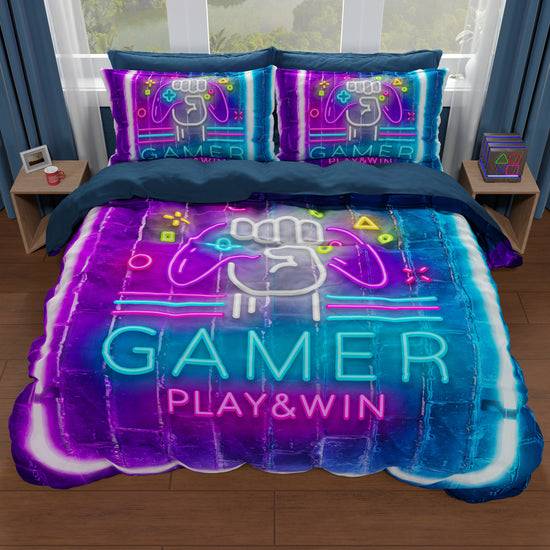 PETTI Copripiumino Matrimoniale, Singolo, Una Piazza e Mezza, Gamer Negozio