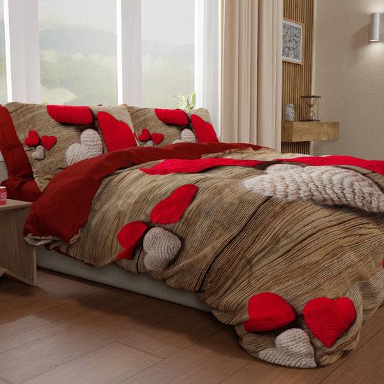 PETTI Copripiumino Matrimoniale, Singolo, Una Piazza e Mezza, Cuore Moda