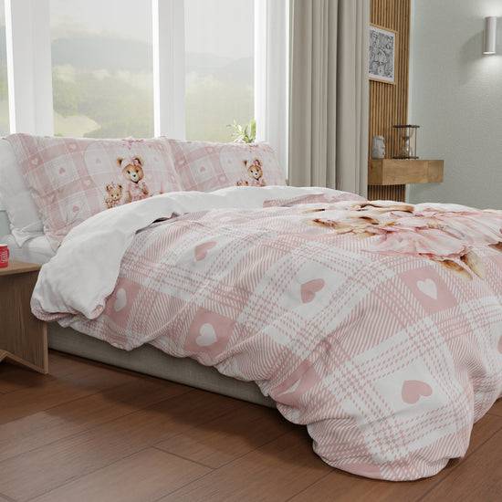 PETTI Copripiumino Matrimoniale, Singolo, Una Piazza e Mezza, Teddy Love Rosa Fino Al -60%