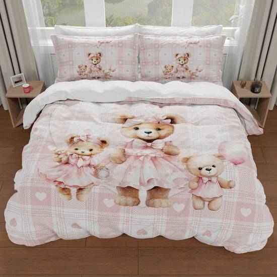 PETTI Copripiumino Matrimoniale, Singolo, Una Piazza e Mezza, Teddy Love Rosa Fino Al -60%