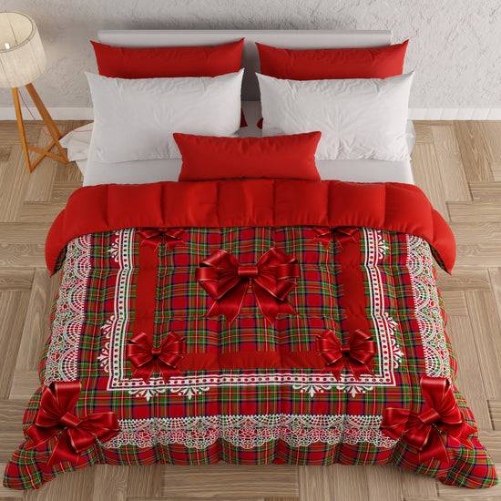 PETTI Piumone, Trapunta Matrimoniale, Singola, Piazza e Mezza, Fiocco Tartan, Fantasia Scozzese Prezzo Ridotto