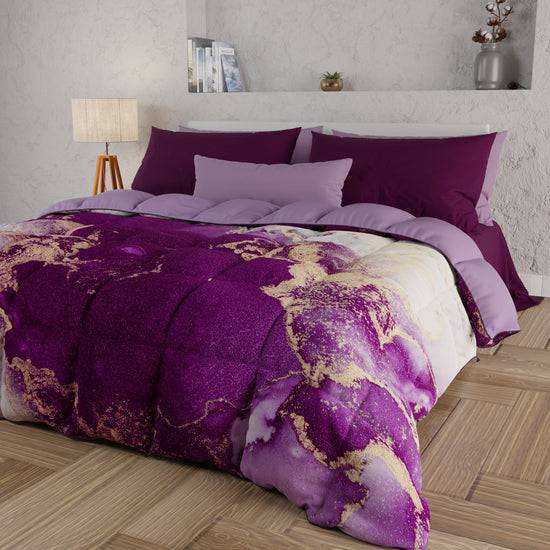 PETTI Piumone, Trapunta Matrimoniale, Singola, Piazza e Mezza, Marble-Viola Economico
