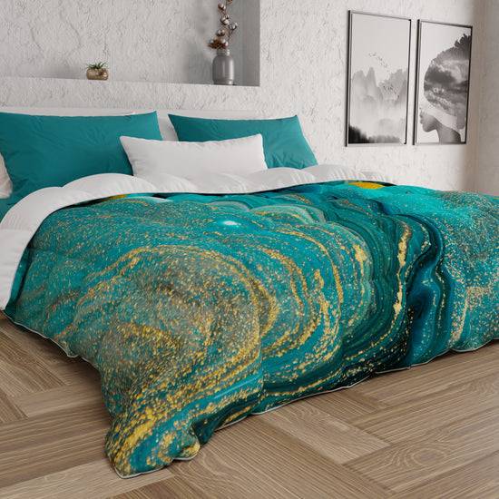 PETTI Piumone, Trapunta Matrimoniale, Singola, Piazza e Mezza, Marble-Verde Online