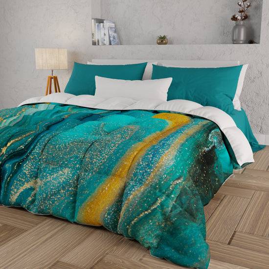 PETTI Piumone, Trapunta Matrimoniale, Singola, Piazza e Mezza, Marble-Verde Online