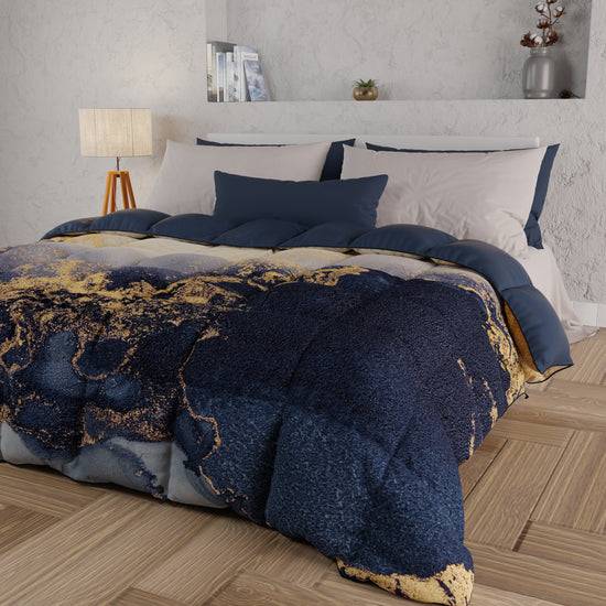 PETTI Piumone, Trapunta Matrimoniale, Singola, Piazza e Mezza, Marble-BluS Offerte