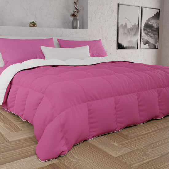 PETTI Piumone Trapunta Matrimoniale, Singola, Piazza e Mezza, Fucsia Bianco Vendita Economica