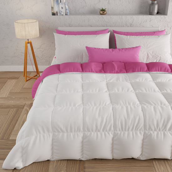PETTI Piumone Trapunta Matrimoniale, Singola, Piazza e Mezza, Fucsia Bianco Vendita Economica