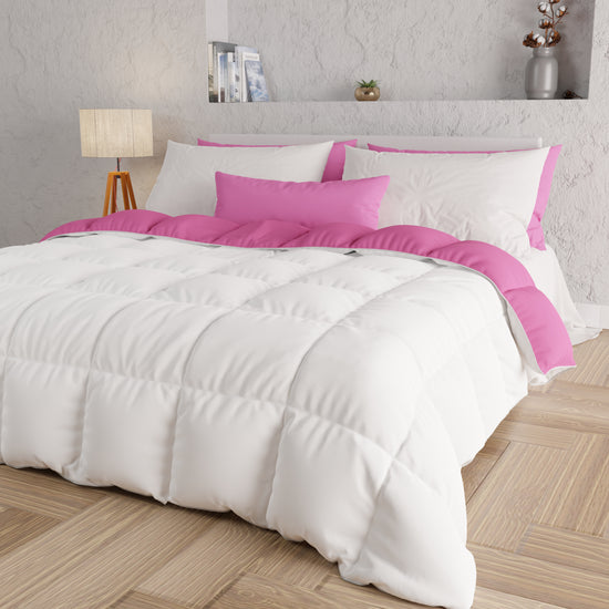 PETTI Piumone Trapunta Matrimoniale, Singola, Piazza e Mezza, Fucsia Bianco Vendita Economica