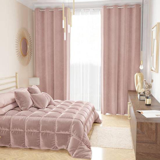 PETTI Trapunta, Trapunta Invernale Double Face in Morbido e Caldo Velluto Cipria Flash Sale