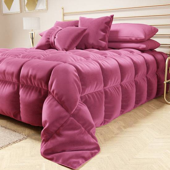 PETTI Trapunta, Trapunta Invernale Double Face in Morbido e Caldo Velluto Fucsia Shopping online