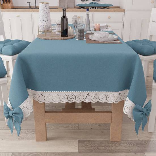 PETTI Tovaglia da Tavola Shabby Chic Copritavolo con Pizzo e Fiocchi Avion Comprane uno, ottenene uno gratis