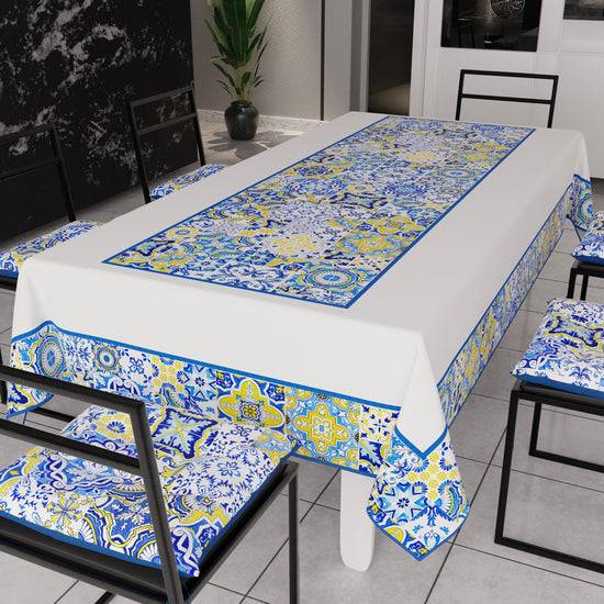 PETTI Tovaglia da Tavola Moderna, Copritavolo da Cucina, Vietri 02 Blu Latest stili