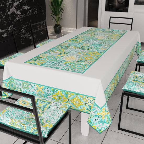 PETTI Tovaglia da Tavola Moderna, Copritavolo da Cucina, Vietri 02 Verde Acqua Fino al 50% di sconto