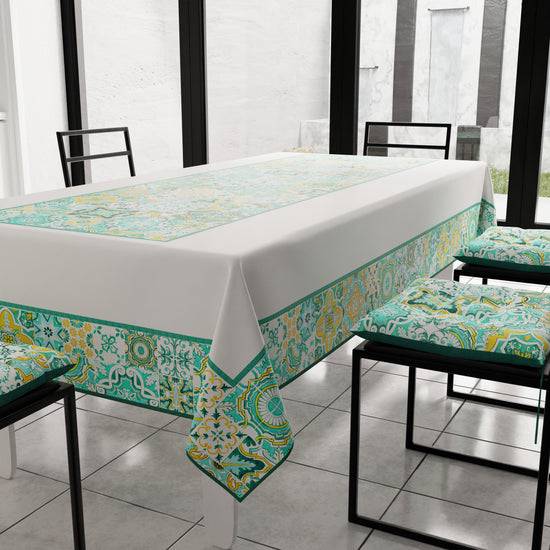 PETTI Tovaglia da Tavola Moderna, Copritavolo da Cucina, Vietri 02 Verde Acqua Fino al 50% di sconto