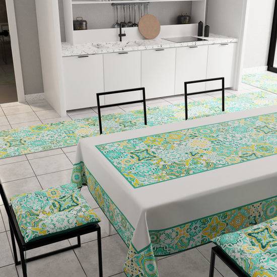 PETTI Tovaglia da Tavola Moderna, Copritavolo da Cucina, Vietri 02 Verde Acqua Fino al 50% di sconto