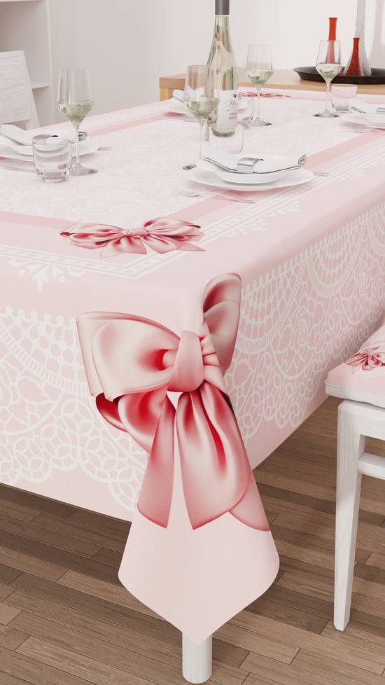 PETTI Tovaglia da tavola Antimacchia, Copritavolo da Cucina, Fiocco Rosa Trasporto libero internazionale