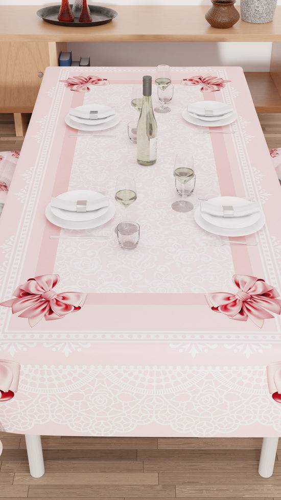 PETTI Tovaglia da tavola Antimacchia, Copritavolo da Cucina, Fiocco Rosa Trasporto libero internazionale