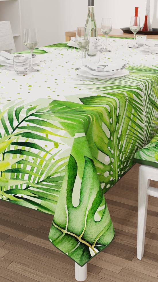 PETTI Tovaglia da tavola Antimacchia, Copritavolo da Cucina, Foglia Tropicale 50% di sconto per tempo limitato