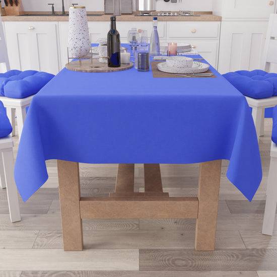 PETTI Tovaglia da Tavola in Cotone, Tovaglia Tinta Unita Blu Elettrico Qualità Garantita
