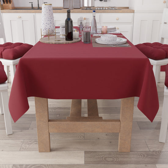 PETTI Tovaglia da Tavola in Cotone, Tovaglia Tinta Unita Bordeaux Promozione Limitata