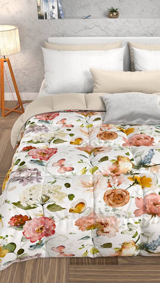 PETTI Piumone, Trapunta Matrimoniale, Singola, Piazza e Mezza, Floreale 06 00 Black Friday