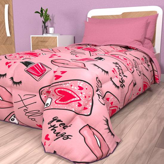 PETTI Piumone, Trapunta Matrimoniale, Singola, Piazza e Mezza, Lipstick Rosa Online Outlet