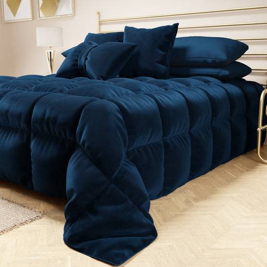 PETTI Trapunta, Trapunta Invernale Double Face in Morbido e Caldo Velluto Blu Bestseller