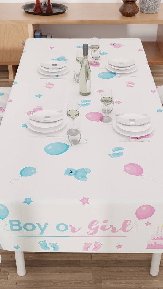PETTI Tovaglia da tavola Antimacchia, Copritavolo da Cucina, Boy or Girl Solo un giorno rimasto