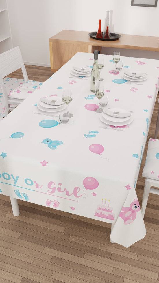 PETTI Tovaglia da tavola Antimacchia, Copritavolo da Cucina, Boy or Girl Solo un giorno rimasto