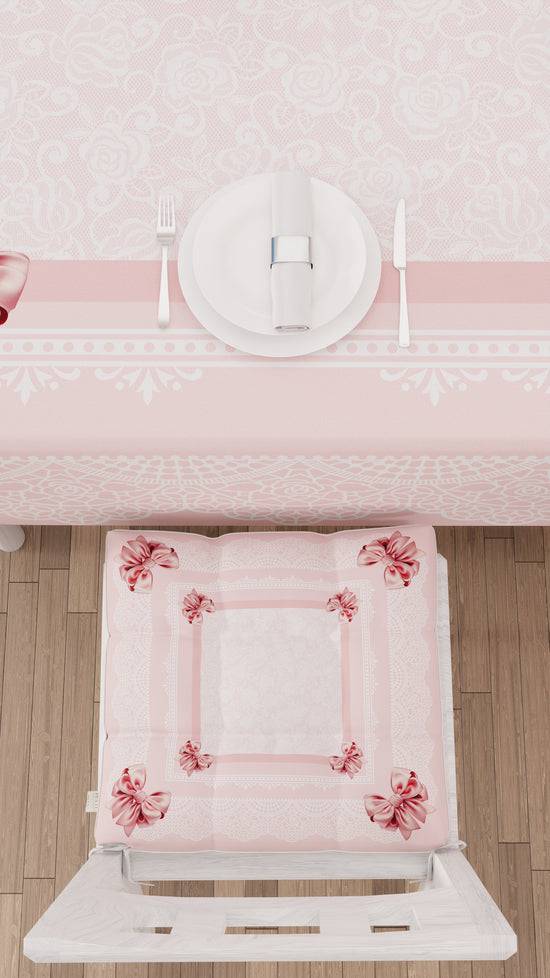 PETTI Cuscini per Sedie Coprisedia 6 Pezzi Fiocco Rosa Pezzi Unici