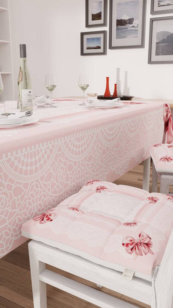 PETTI Cuscini per Sedie Coprisedia 6 Pezzi Fiocco Rosa Pezzi Unici